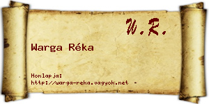 Warga Réka névjegykártya